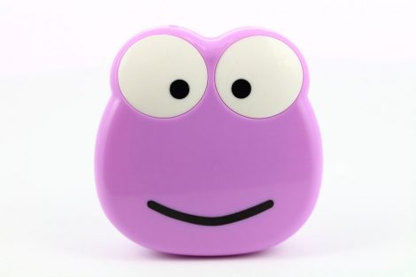 Frog figure contact lens storage kit, Color: purple